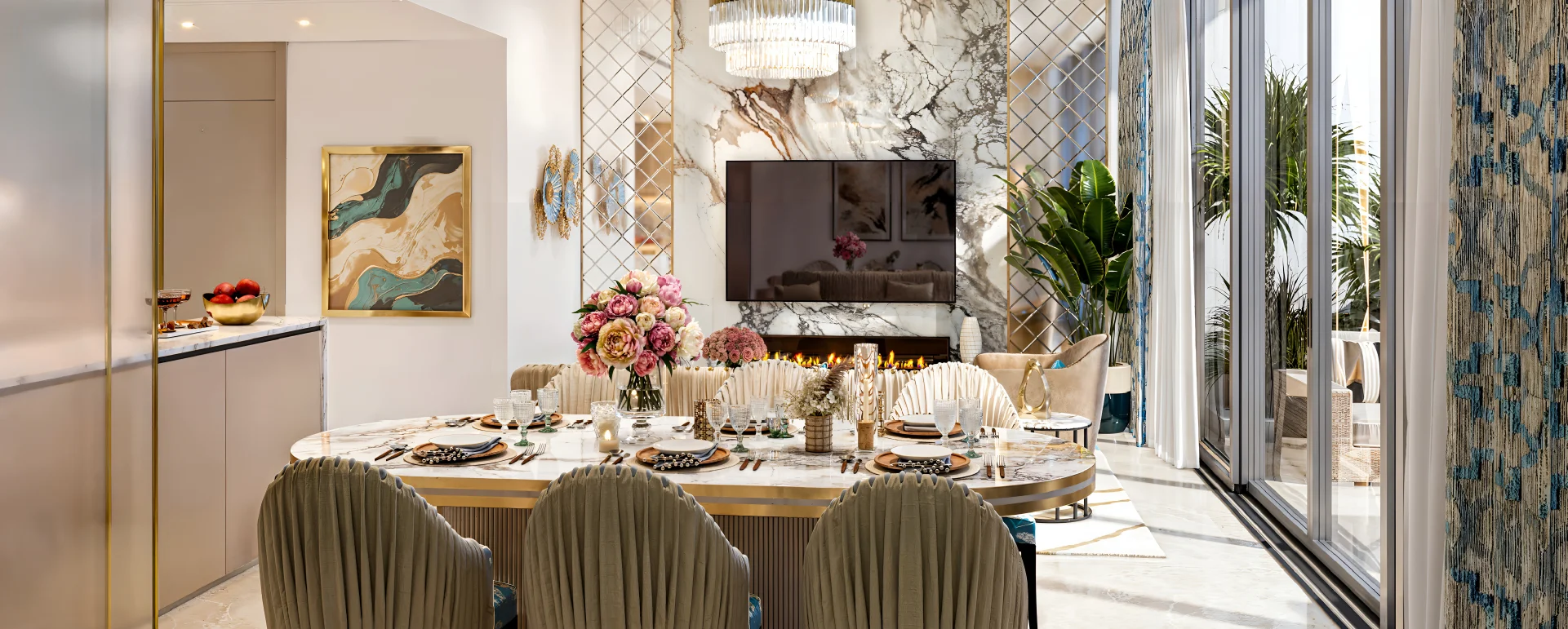 The Signature villa double-height interior