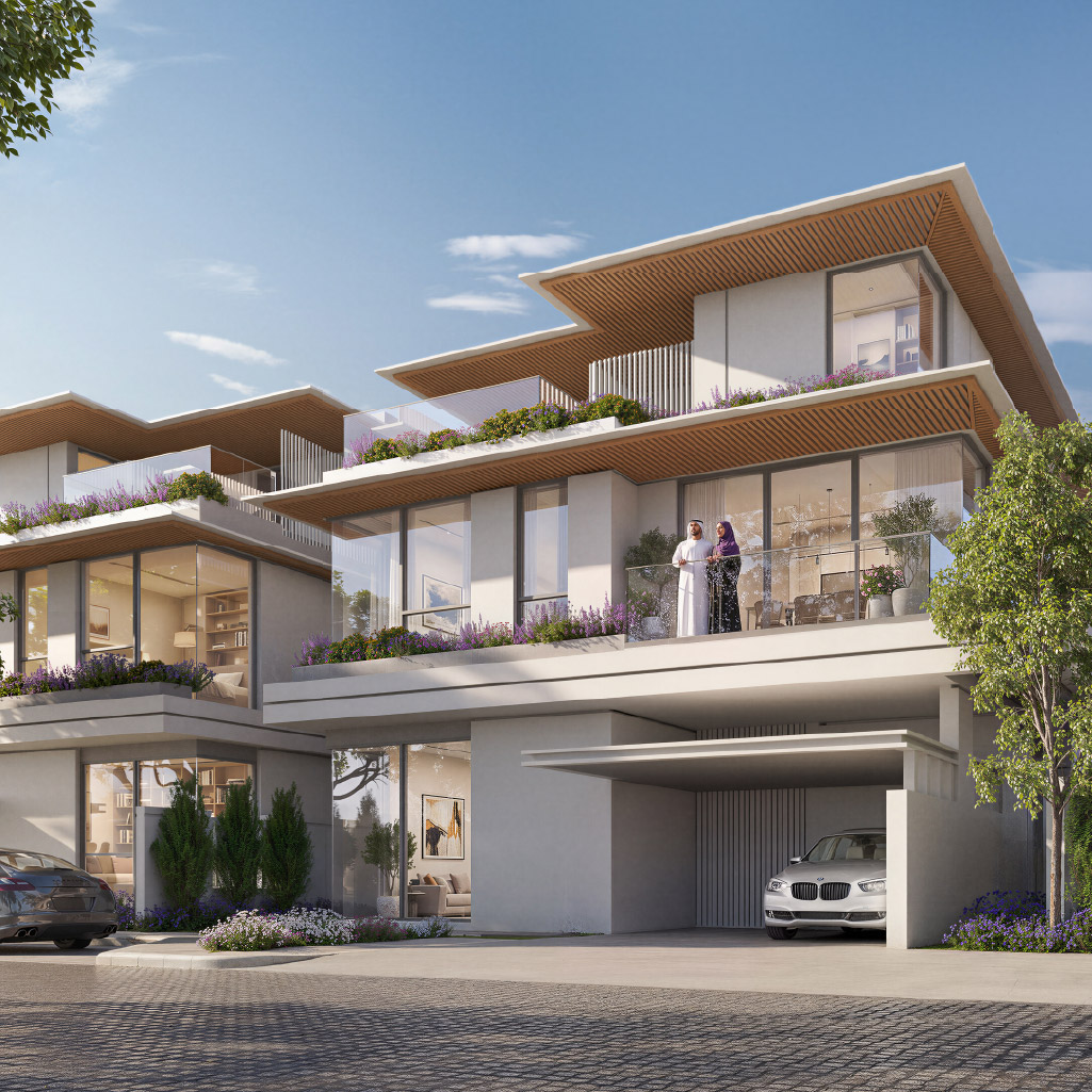 The Piazza villa double-height interior